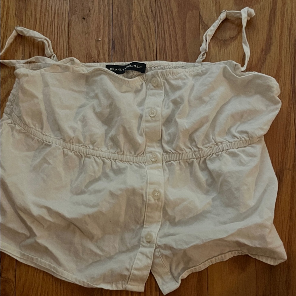 Brandy Melville Cream Button-Up Top